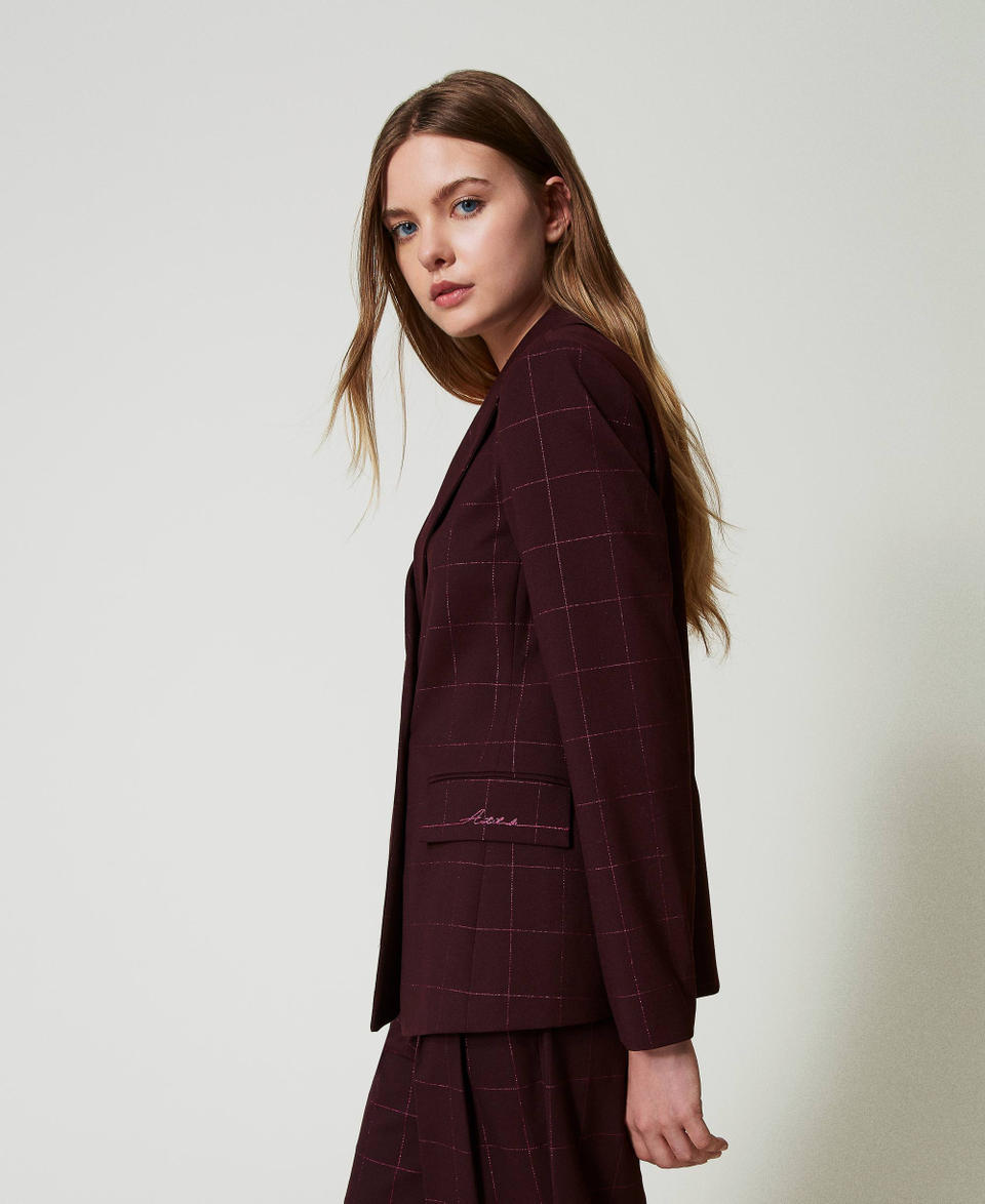 Twin Set Giacca blazer check con lurex Promozione Limitata