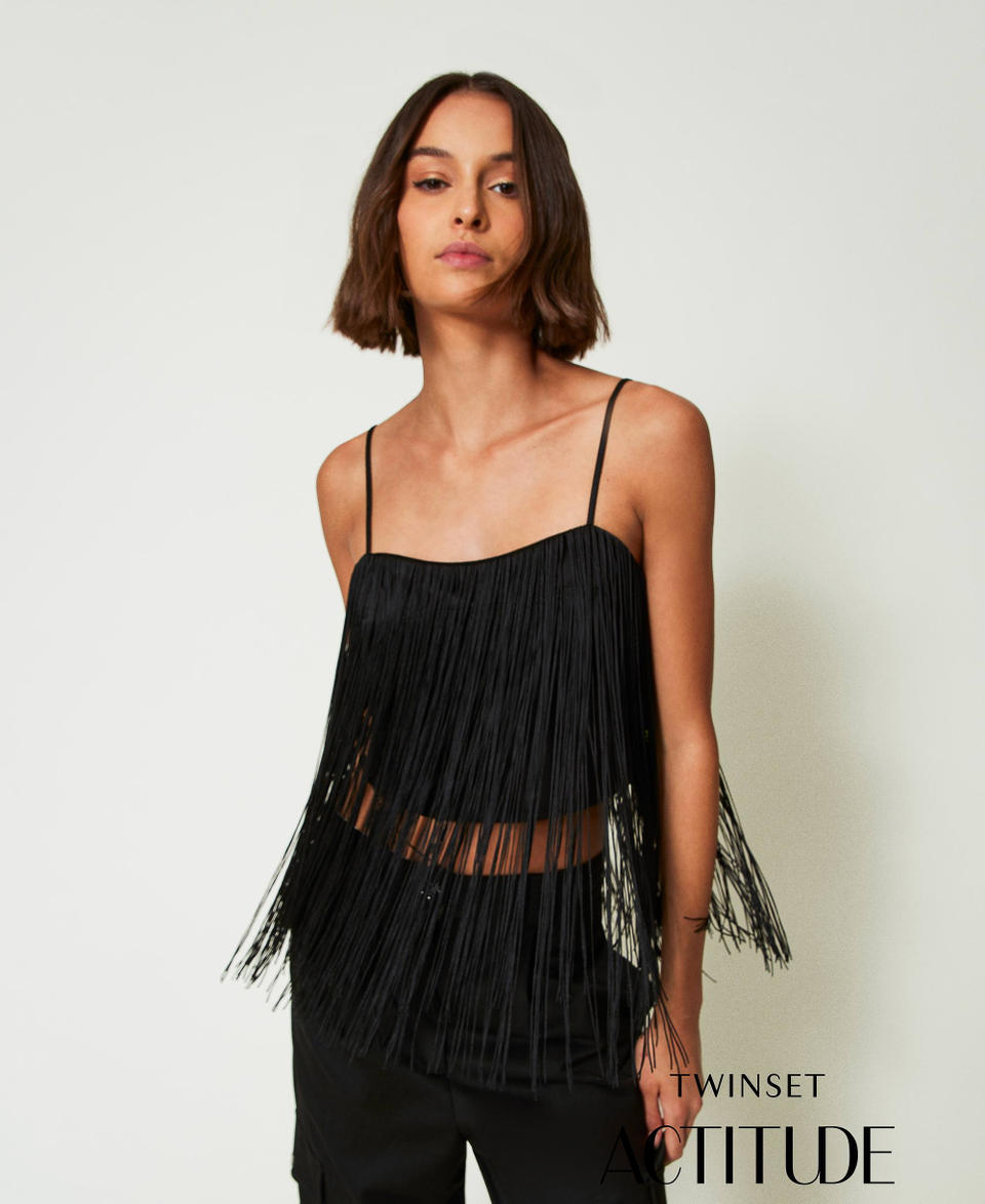 Twin Set Top corto MYFO con frange
