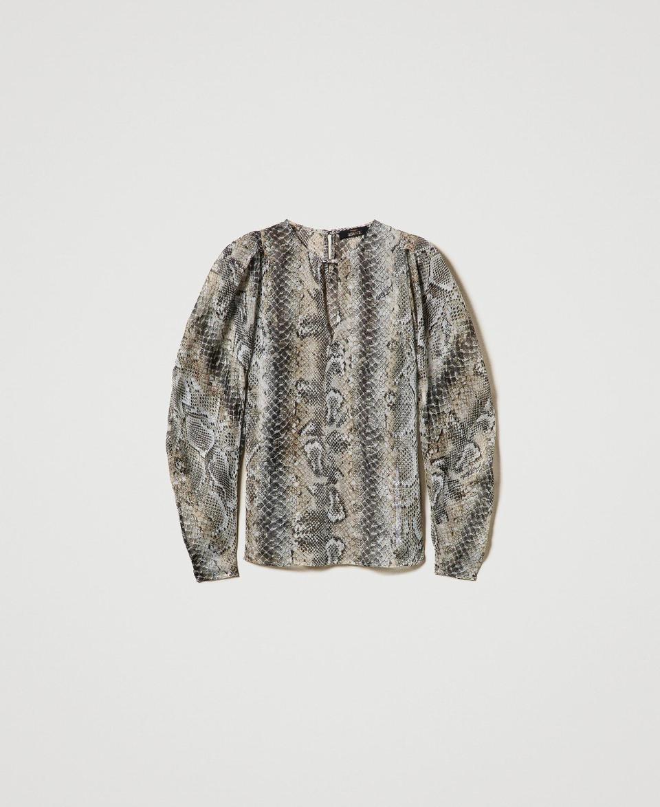 Twin Set Blusa in creponne con stampa snake Sottocosto