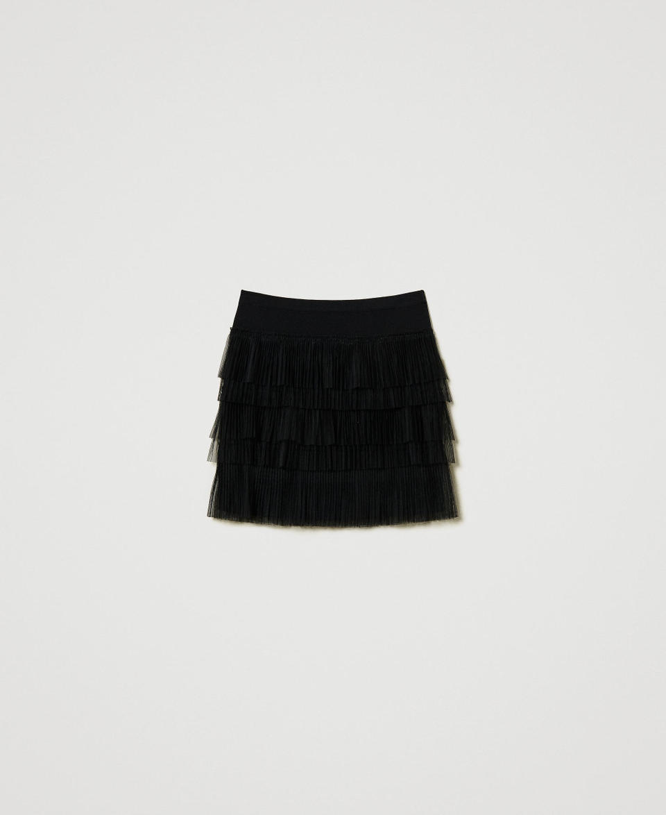 Twin Set Minigonna in maglia con balze in tulle Convenienza