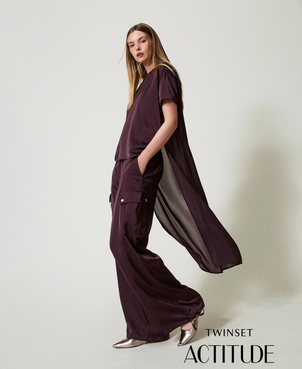 Twin Set Pantaloni cargo in raso