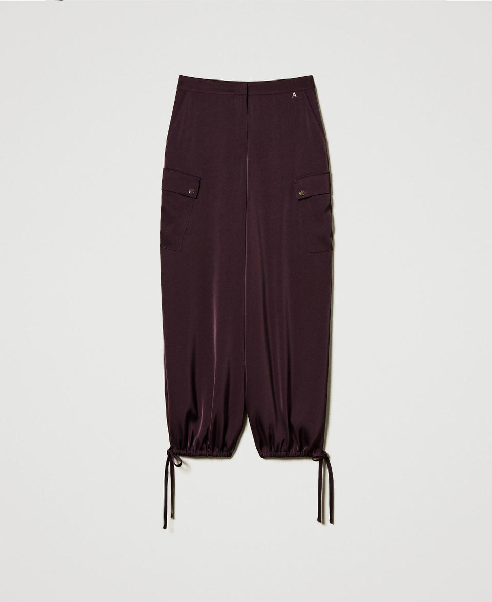 Twin Set Pantaloni cargo in raso Outlet