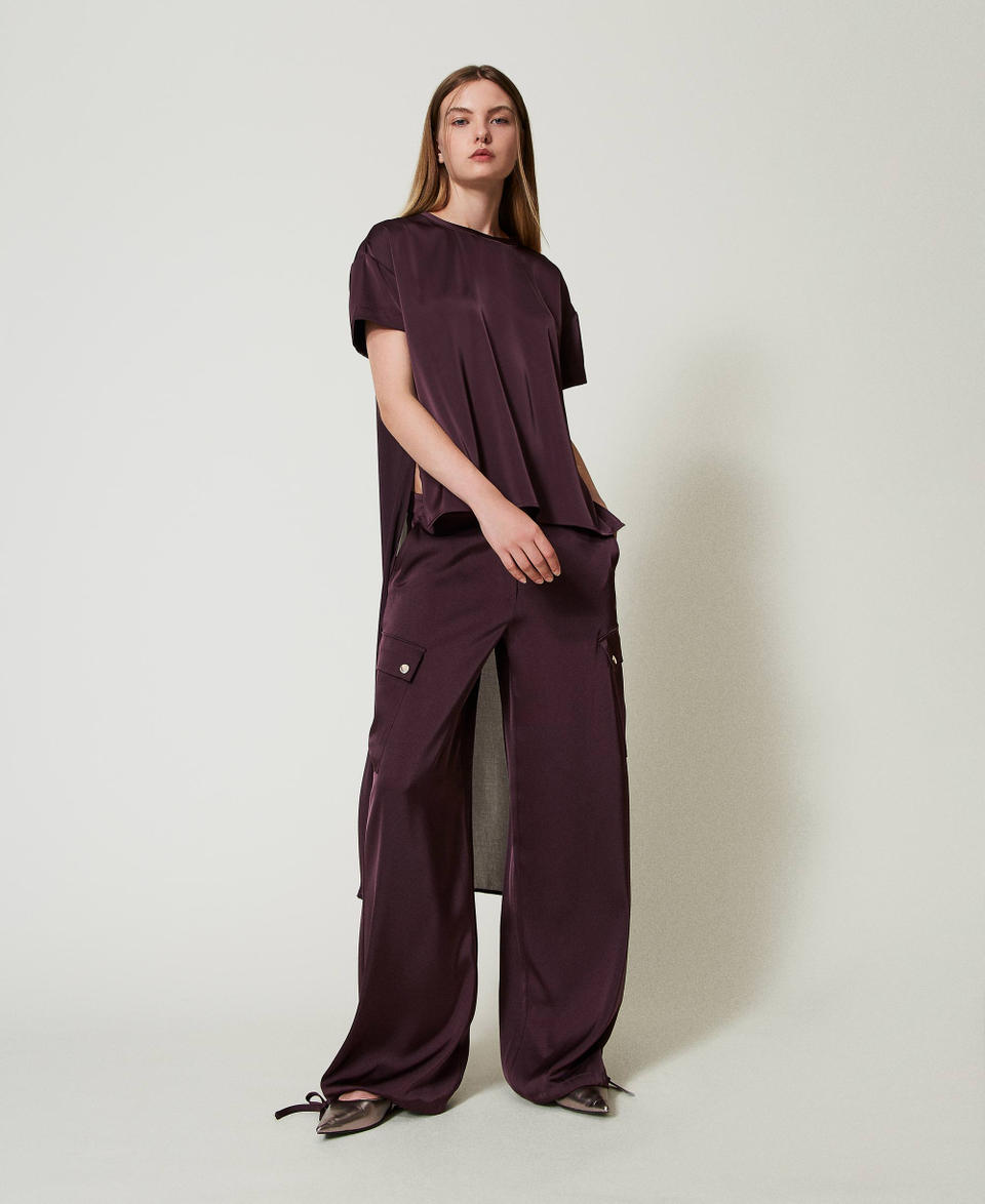 Twin Set Pantaloni cargo in raso Outlet