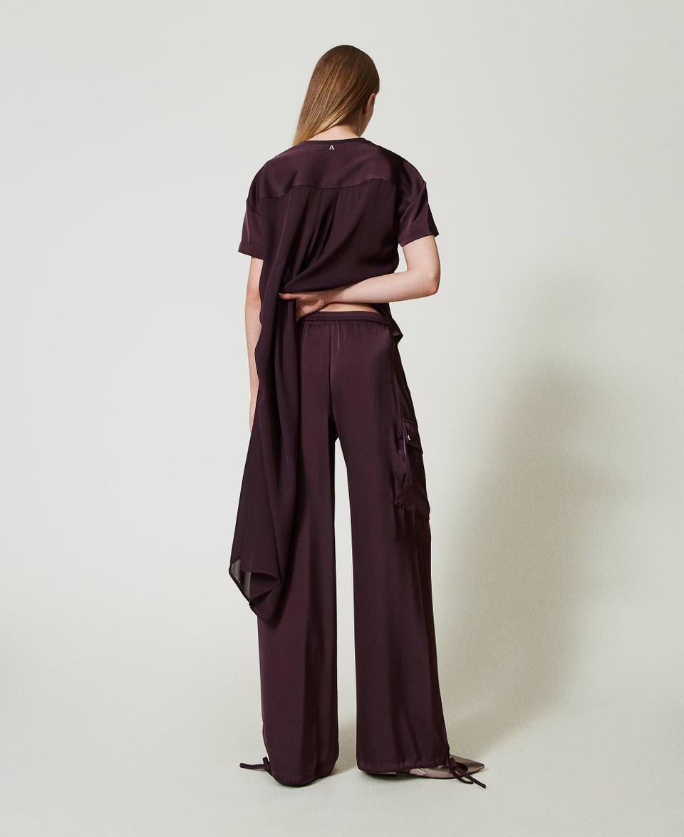 Twin Set Pantaloni cargo in raso Outlet