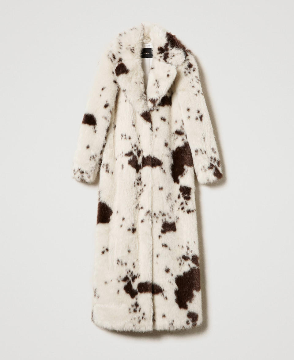 Twin Set Cappotto lungo in faux fur In Vendita