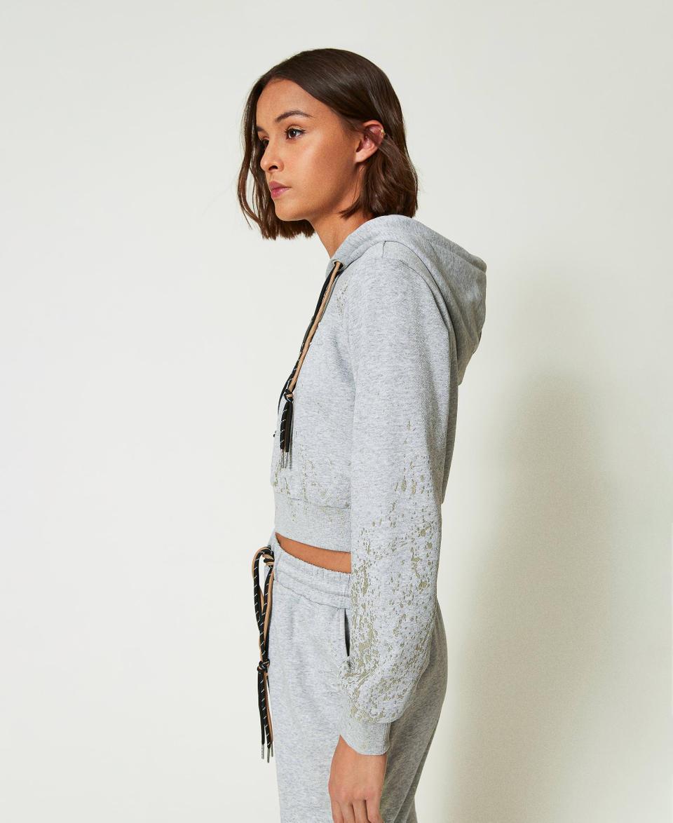 Twin Set Felpa cropped MYFO con stampa glitter Offerte