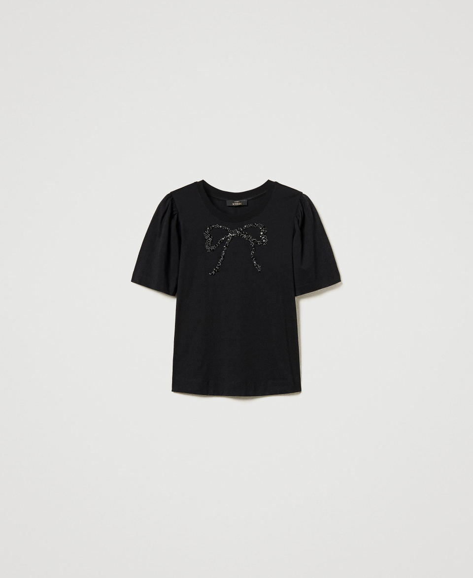 Twin Set T-shirt con ricamo a fiocco I Più Venduti