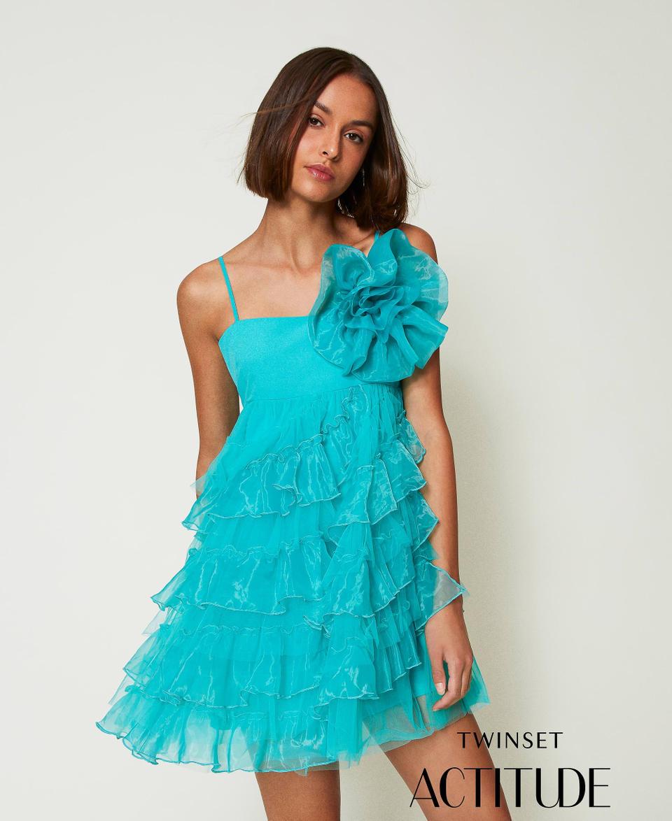 Twin Set Abito corto in tulle e organza