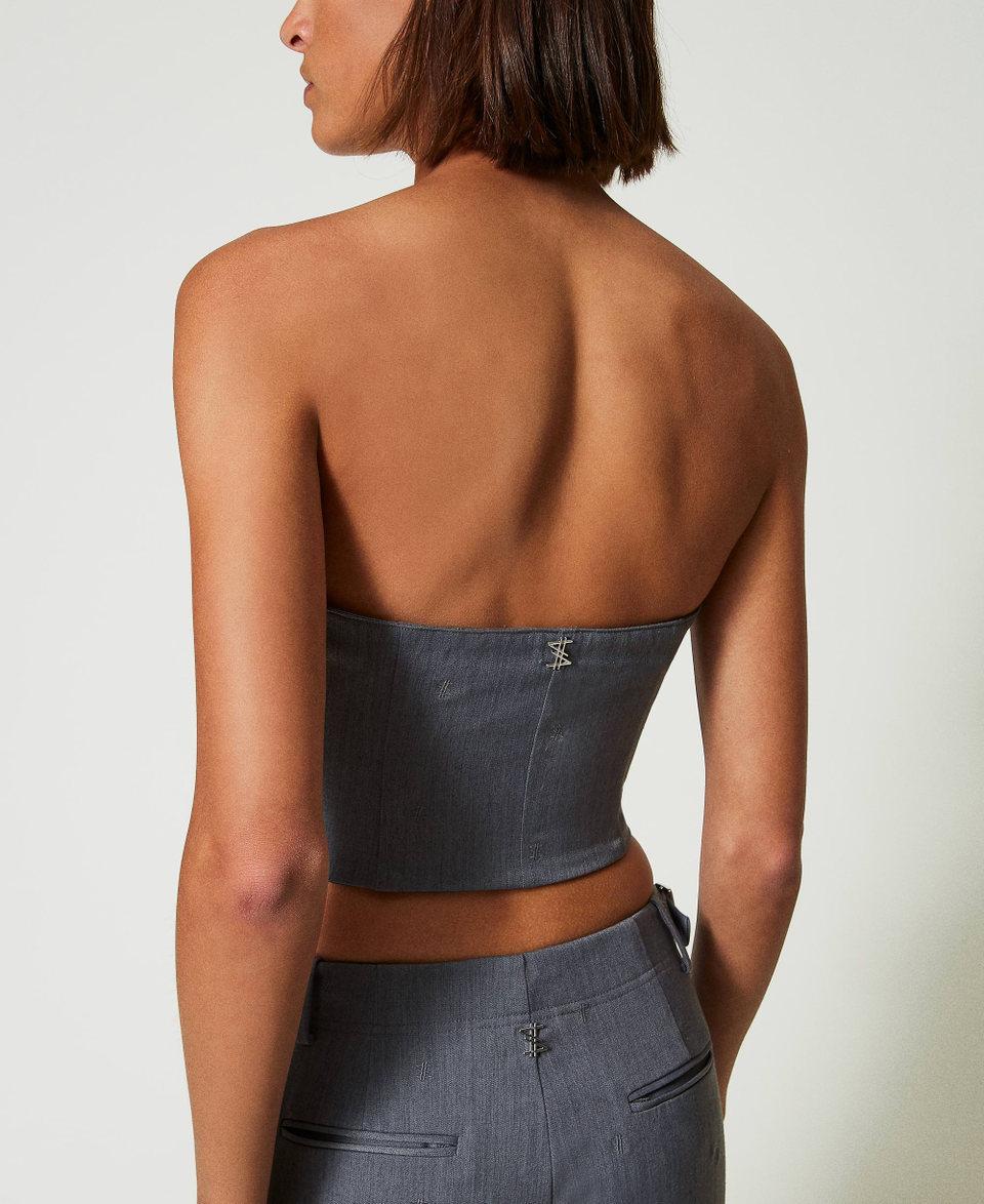 Twin Set Bustino MYFO con ricamo Ultimi tre giorni