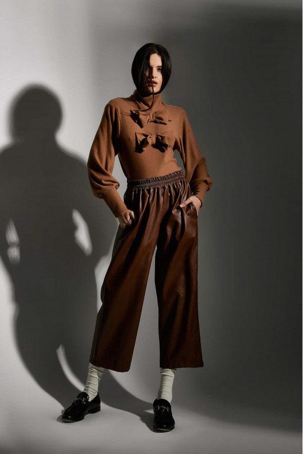 U R Ink PIERA054W1E4 PANTALONI TOBACCO Nuovo