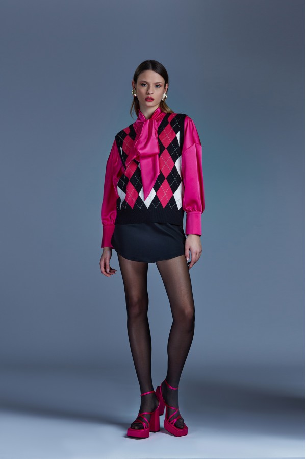 U R Ink MEXICALI484W22A TOP e BODY NERO/MAGENTA Pezzi Unici