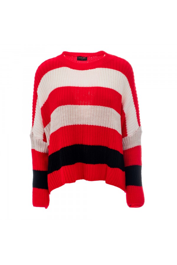 U R Ink MENDOZA134W20A MAGLIERIA ROSSO/BIANCO/NERO Acquista Ora