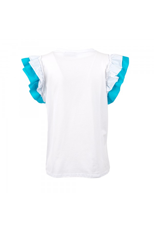 U R Ink SUECA004S30G T-SHIRT BIANCO-AZZURRO Sconti VIP