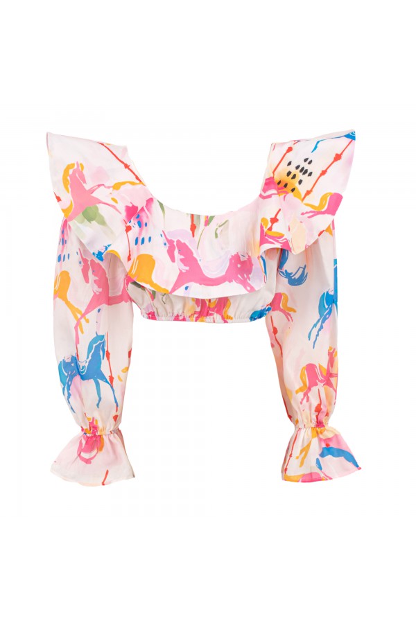 U R Ink LA PAZ 124S3U6 TOP e BODY BIANCO-ROSA-BLU Promozione Limitata