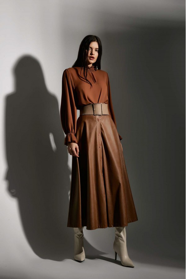 U R Ink VALERIA194W1E4 CAMICIE e BLUSE TOBACCO Novità