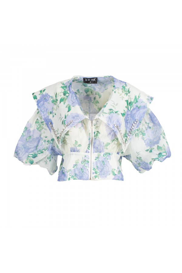 U R Ink MARTINEZ 234S4V9 CAMICIE e BLUSE BIANCO-CELESTE Novità