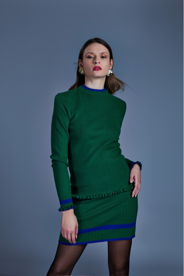 U R Ink GOYA014W2Z7 GONNE VERDE/BLU Nuovo