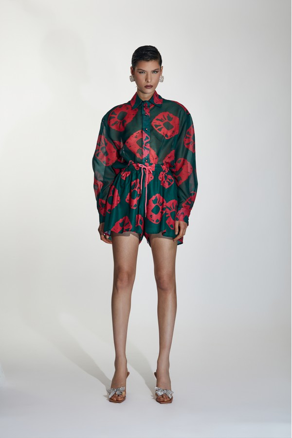 U R Ink ARANJUEZ 254S411 CAMICIE e BLUSE VERDE/MAGENTA Fino Al -60%