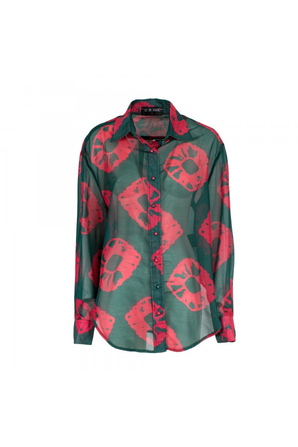 U R Ink ARANJUEZ 254S411 CAMICIE e BLUSE VERDE/MAGENTA Fino Al -60%