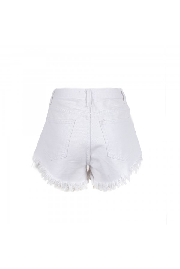 U R Ink CRUCE 094S4N8 SHORTS DENIM BIANCO In Saldo