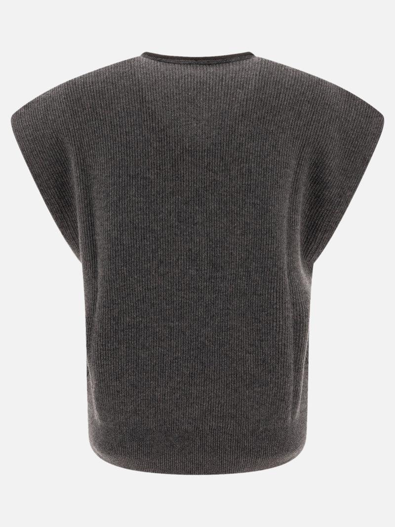 Vietti Brunello Cucinelli Maglione a costine in cashmere In Saldo