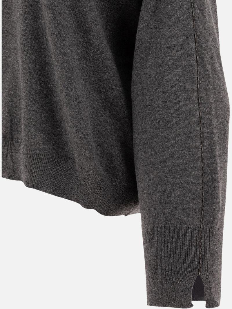 Vietti Brunello Cucinelli Maglione in cashmere con monili Nuova