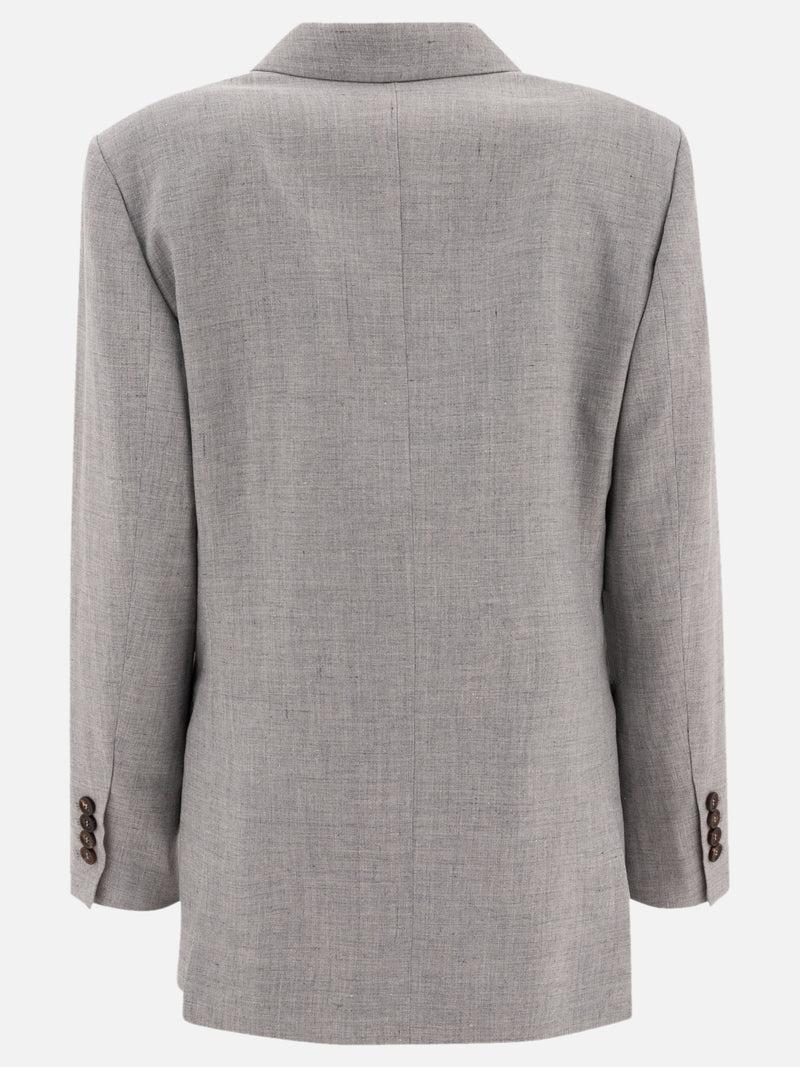 Vietti Brunello Cucinelli Blazer in canvas di lino e lana con monile Negozio online di fabbrica