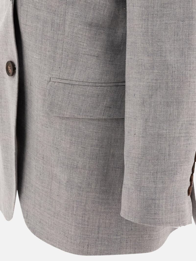 Vietti Brunello Cucinelli Blazer in canvas di lino e lana con monile Negozio online di fabbrica