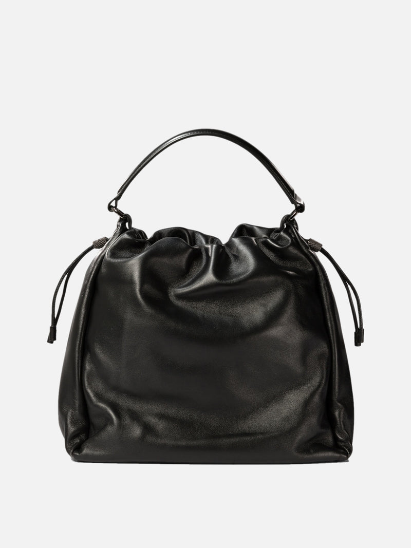 Vietti Brunello Cucinelli Borsa bucket in pelle Soft con monile Offerta temporanea