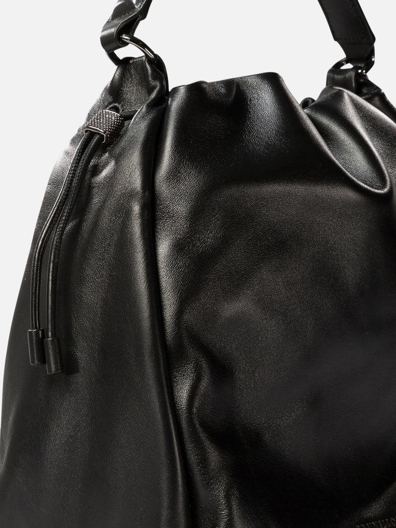 Vietti Brunello Cucinelli Borsa bucket in pelle Soft con monile Offerta temporanea