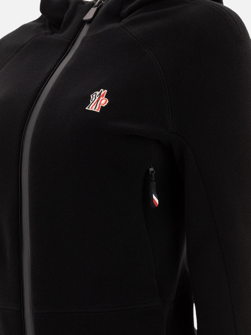 Vietti Moncler Grenoble Giacca in pile con cappuccio e zip Nuova