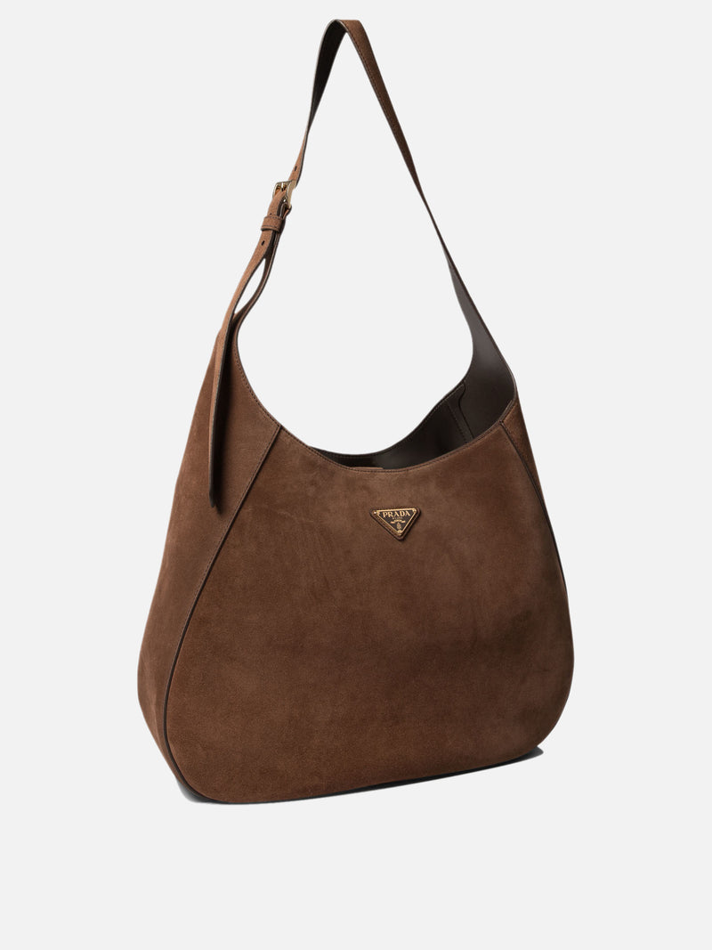 Vietti Prada Borsa hobo in pelle scamosciata Grandi sconti