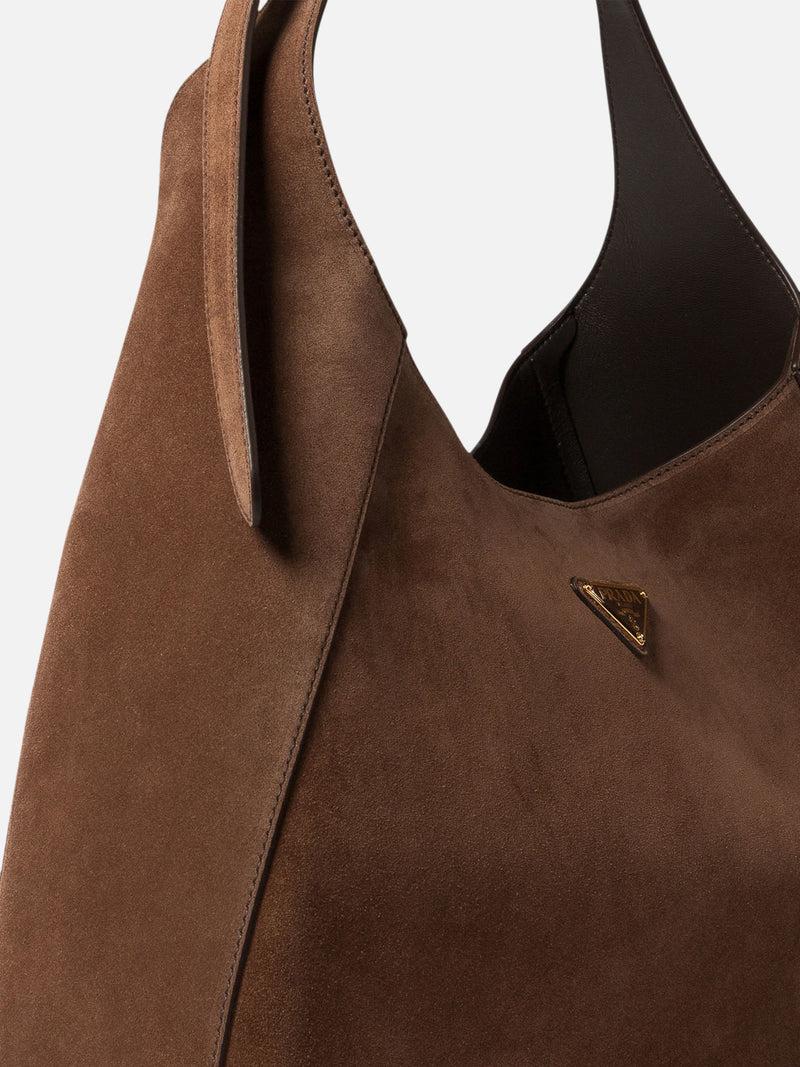 Vietti Prada Borsa hobo in pelle scamosciata Grandi sconti