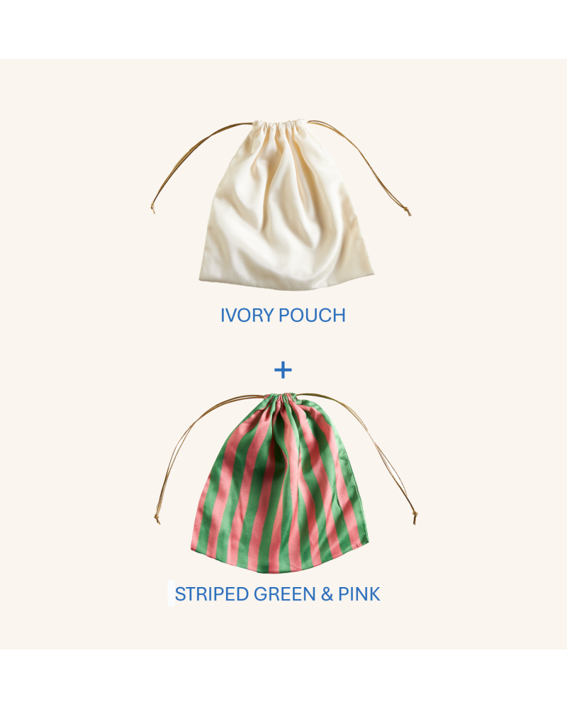 Y'am Capri Helenuccia Bag + un sacchetto colorato righe rosa e verde Offerta