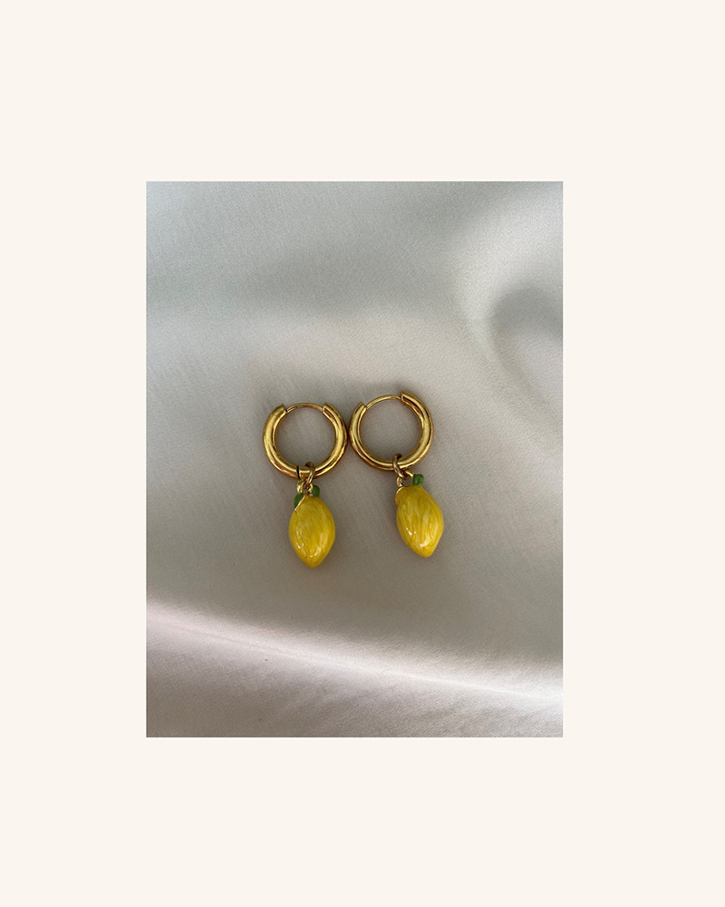 Y'am Capri Lemons hoop earrings - small size Offerte