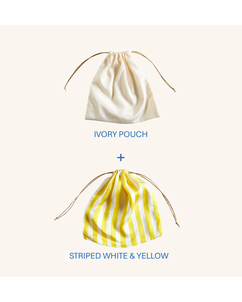 Y'am Capri Helenuccia Bag + un sacchetto colorato righe bianche e gialle Vendita Calda