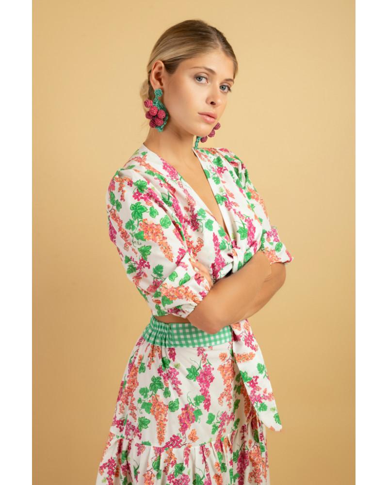 Y'am Capri Grapes Crochet earrings Nuova