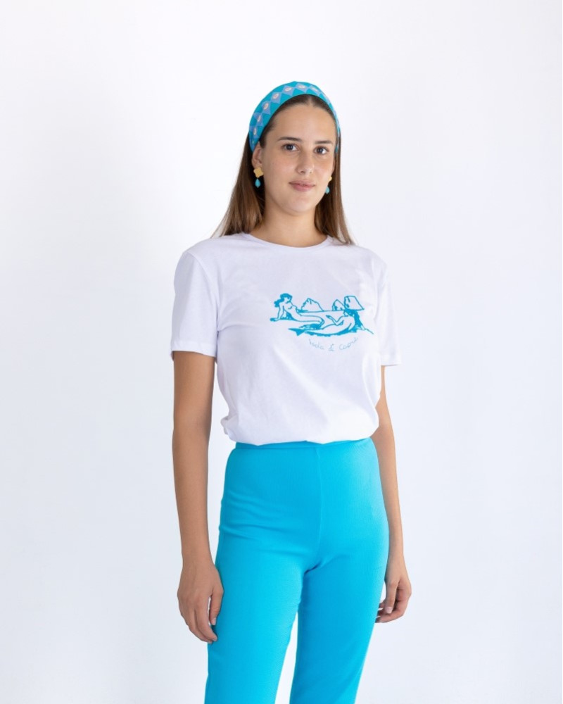 Y'am Capri Sirene di Capri embroidered T-shirt Donna Italia