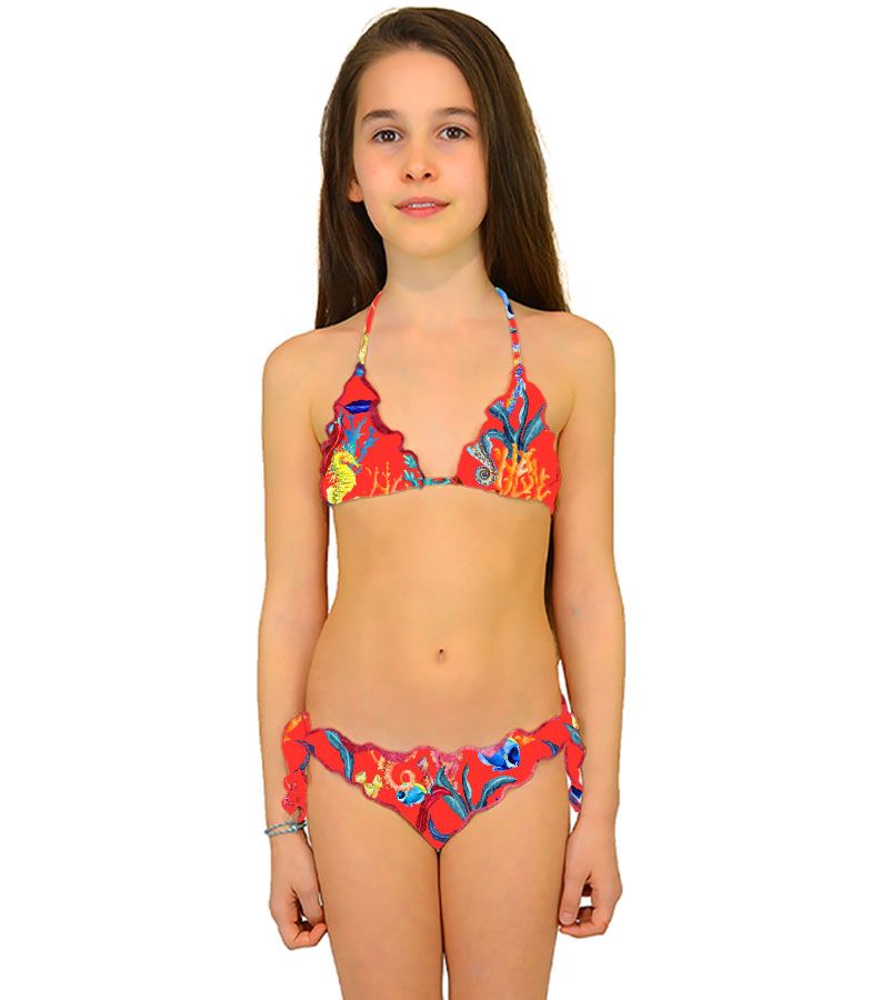 Zeybra TRIANGOLO BAMBINA REVERSIBILE CORALLI ORANGE Italy