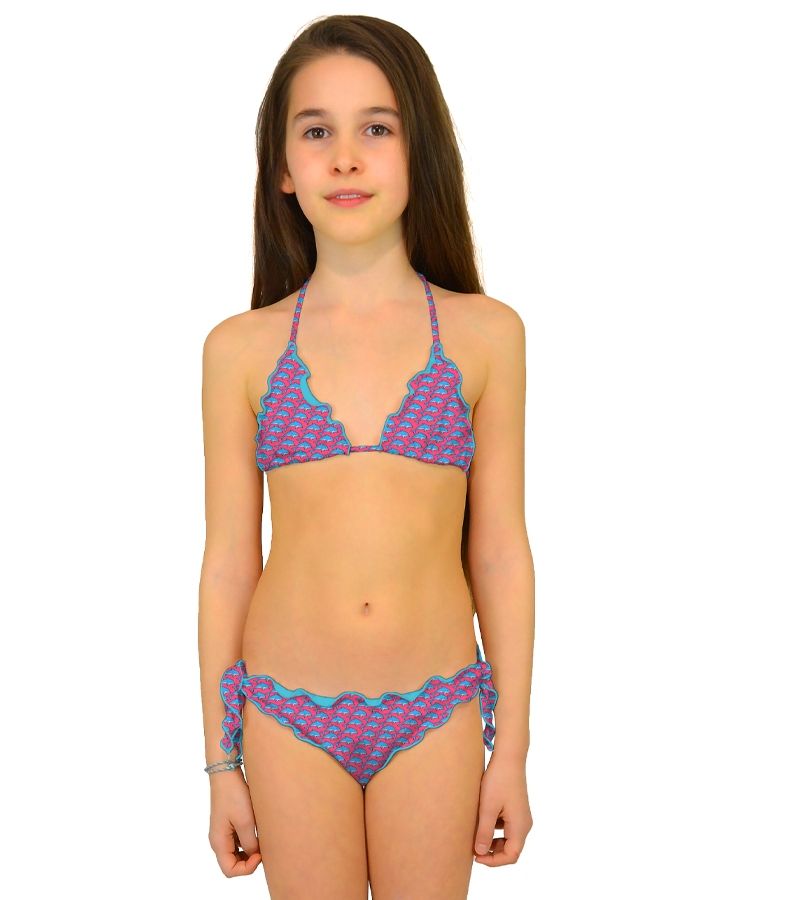 Zeybra TRIANGOLO BAMBINA ARRICCIATO DELFINI PINK Novità