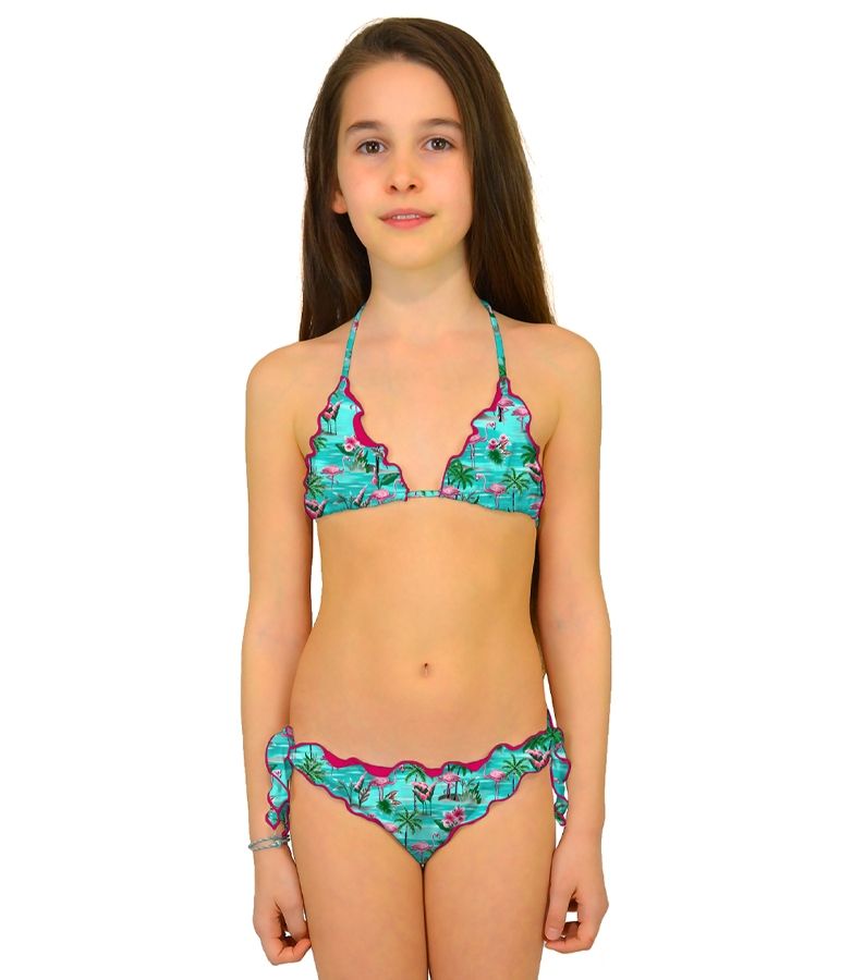 Zeybra TRIANGOLO BAMBINA ARRICCIATO FENICOTTERI ACQUA Vendite Flash