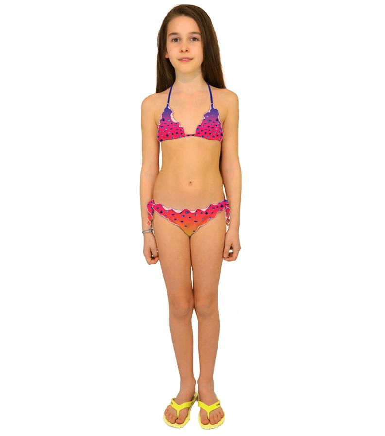 Zeybra TRIANGOLO BAMBINA PESCI SFUMATO CORALLO FLUO Novità