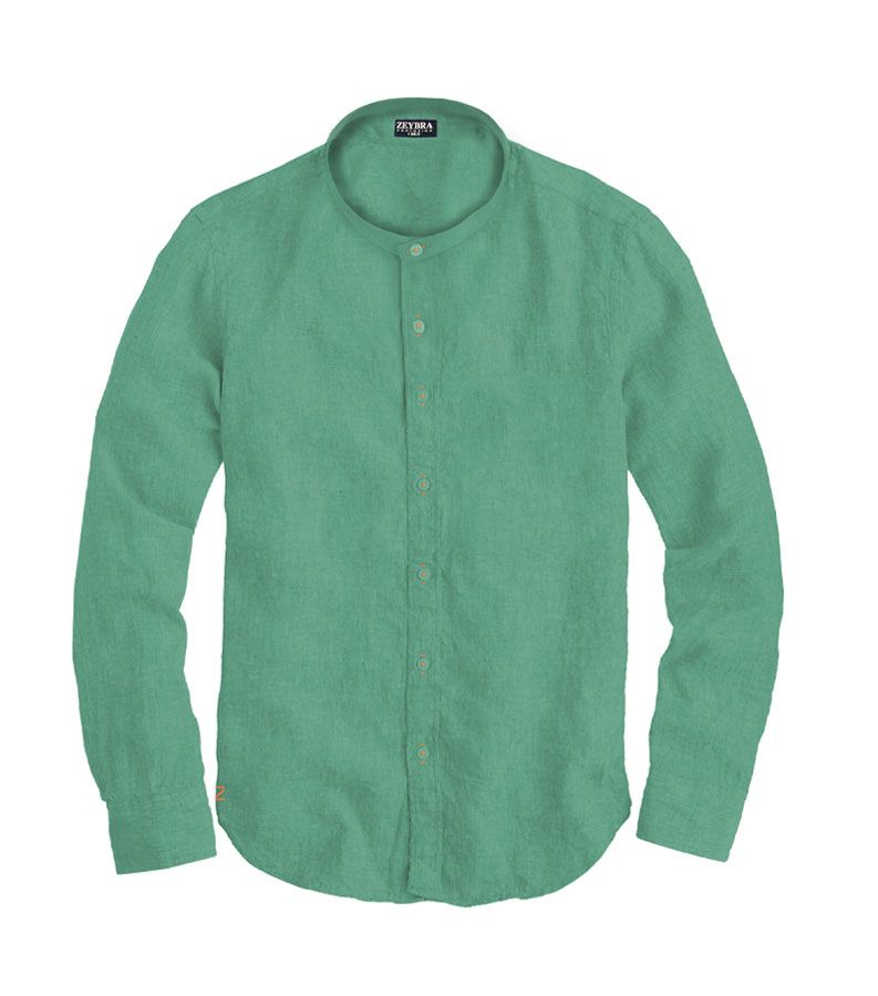 Zeybra CAMICIA COREANA UOMO SALVIA Sconti questo mese