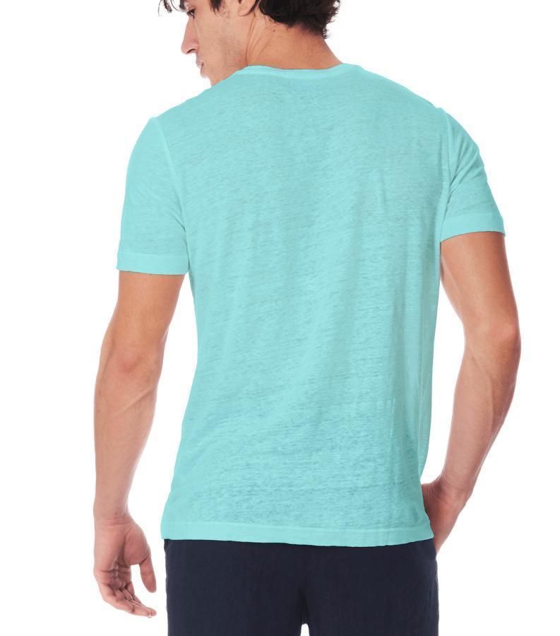 Zeybra T-SHIRT UOMO LINO ACQUA Vendita Calda