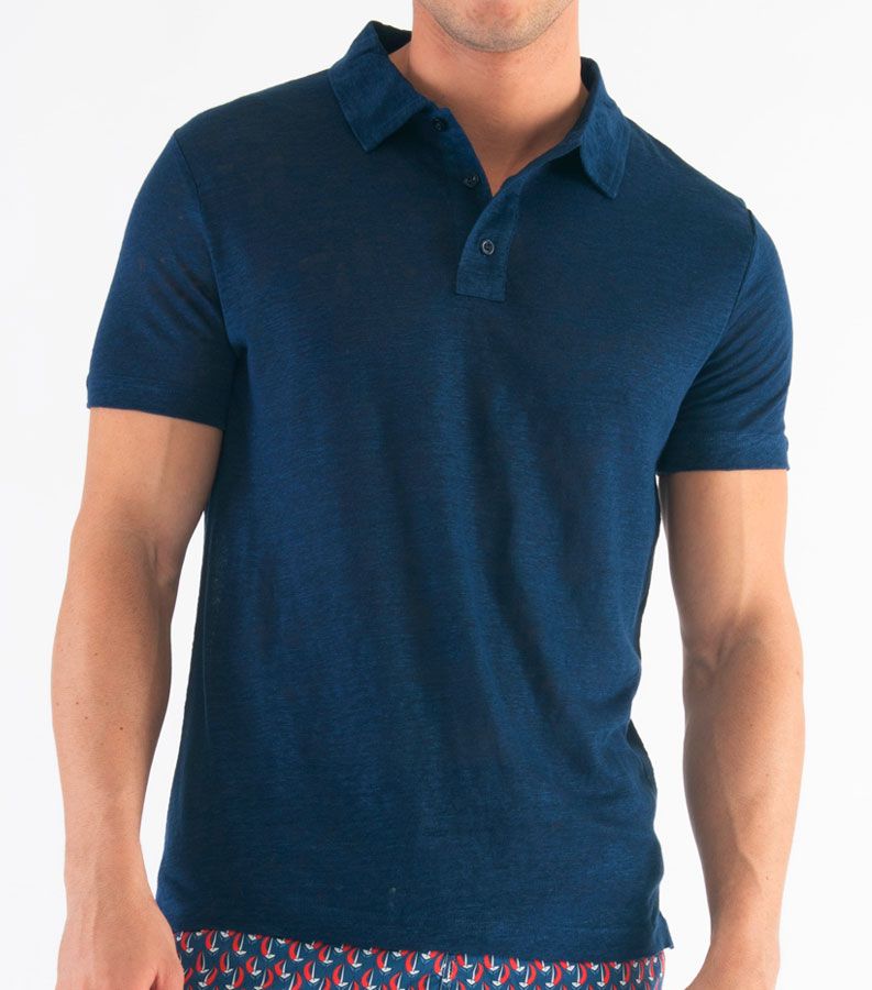 Zeybra POLO UOMO LINO BLU Vendita calda