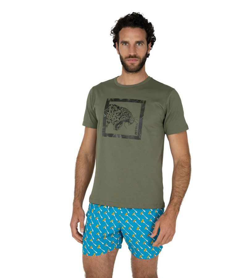 Zeybra T-SHIRT UOMO 100% COTONE SUPIMA MILITY Black Friday Prezzi