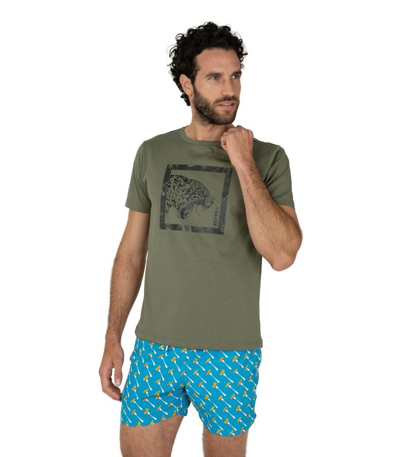 Zeybra T-SHIRT UOMO 100% COTONE SUPIMA MILITY Black Friday Prezzi