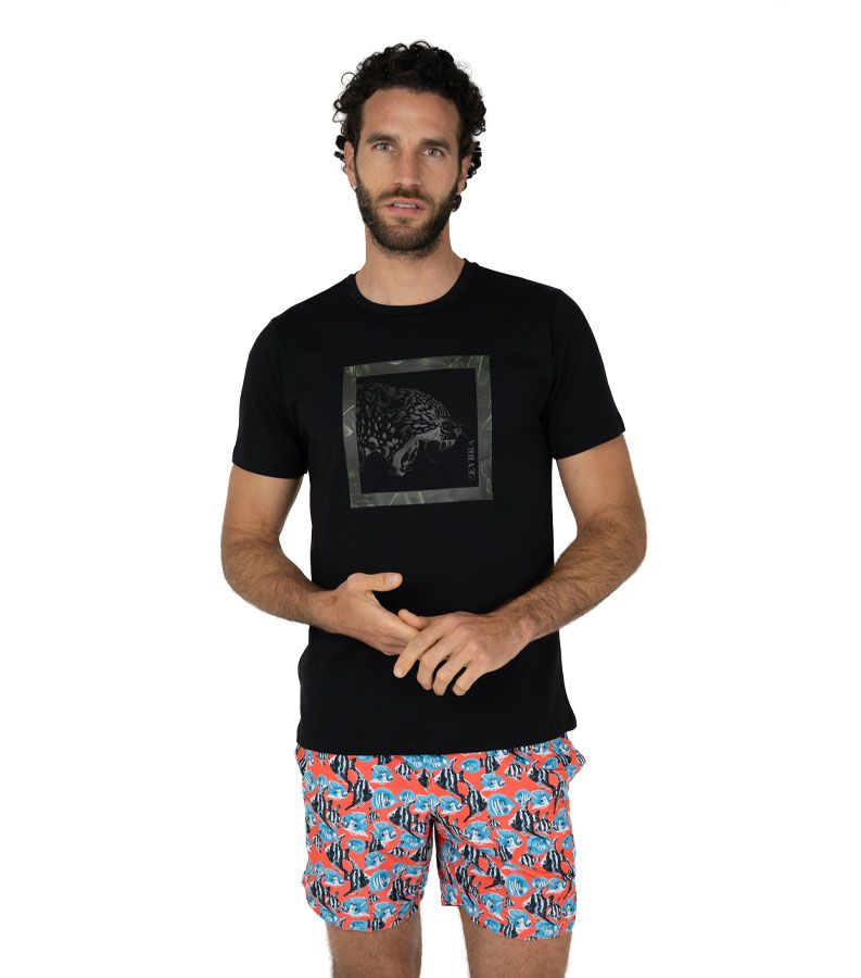 Zeybra T-SHIRT UOMO 100% COTONE SUPIMA NERO In vendita
