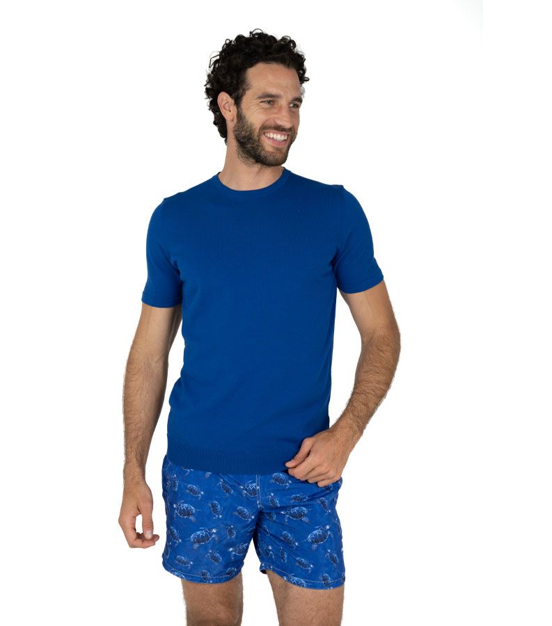 Zeybra T-SHIRT UOMO 100% COTONE CRÈPE INCHIOSTRO Duty-free