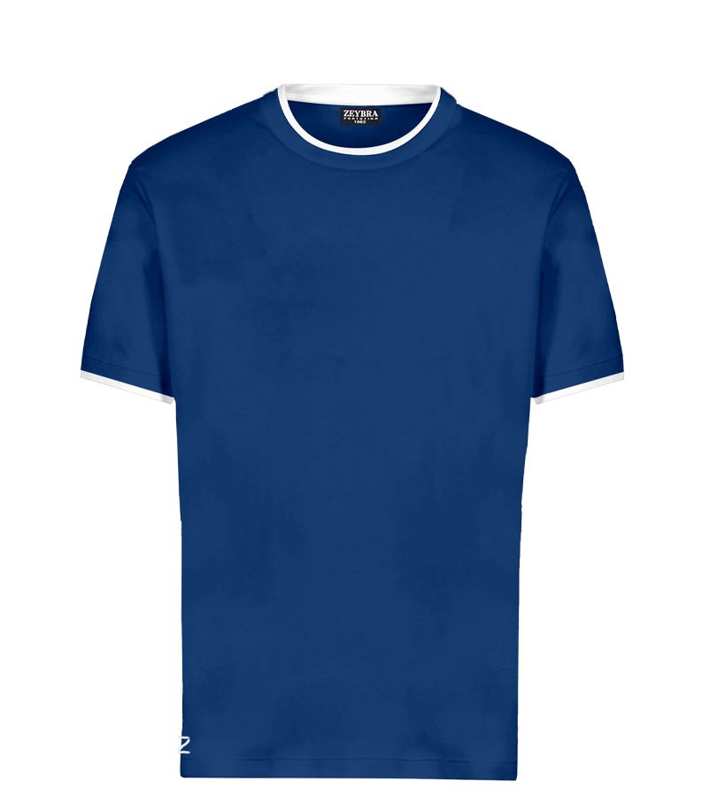 Zeybra T-SHIRT DOPPIO COLLO 100% COTONE INDIGO In Linea